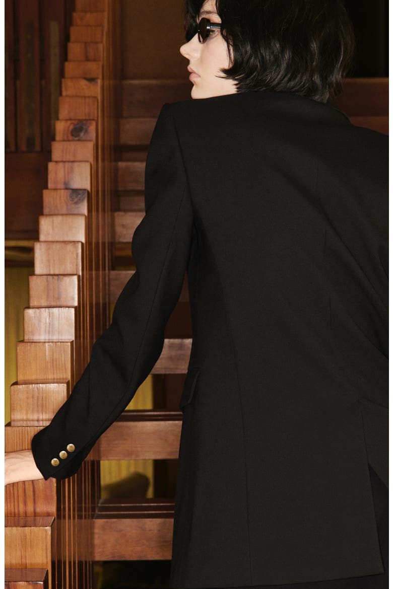 Farah Double Breasted Blazer, Alternate, color, BLACK