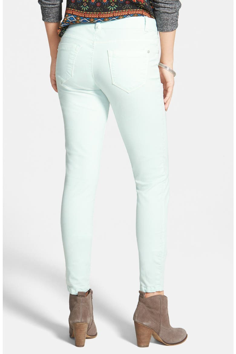 Mid Rise Skinny Jeans, Alternate, color, HONEYDEW