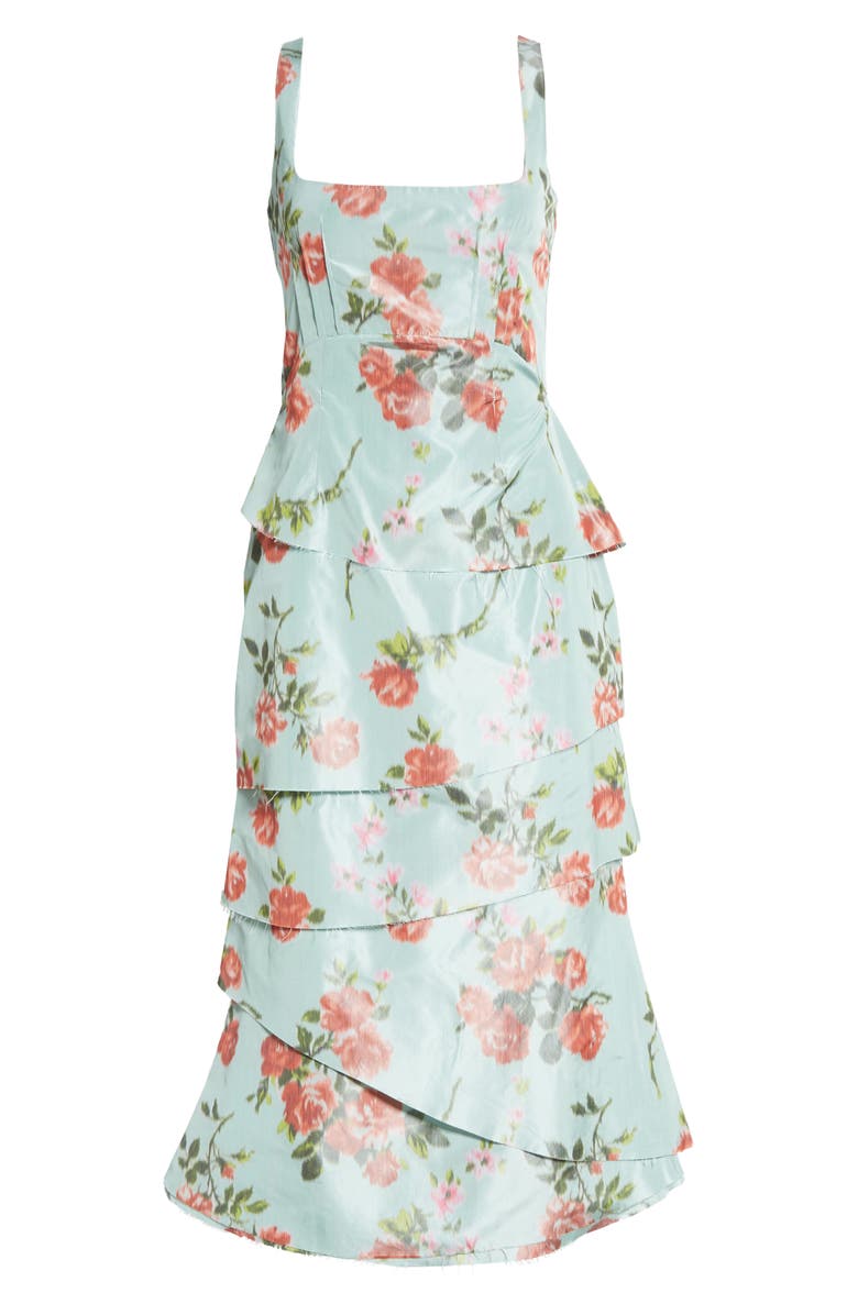 Brock Collection Floral Print Sleeveless Midi Dress, Alternate, color, 