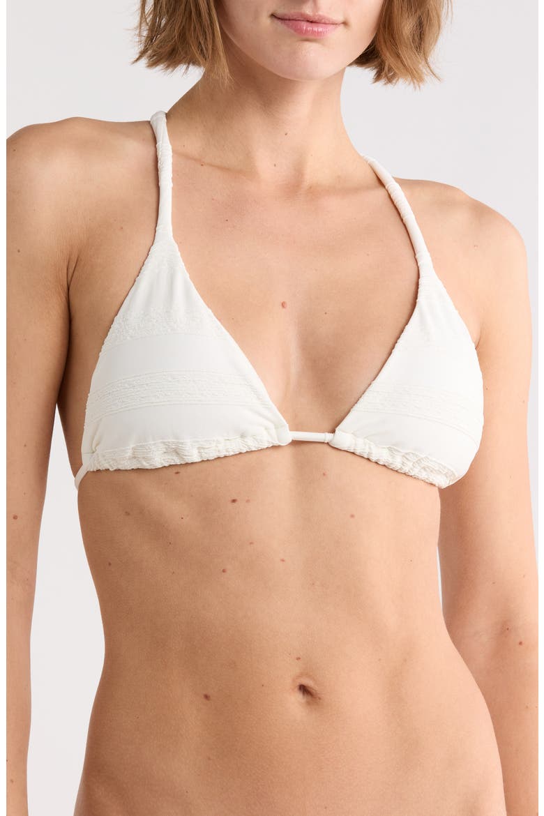 Leanne Solid Triangle Bikini Top, Main, color, WHITE