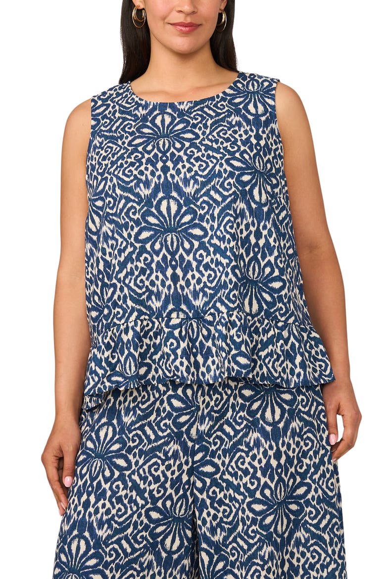 Sleeveless Peplum Top, Alternate, color, OCEANSIDE
