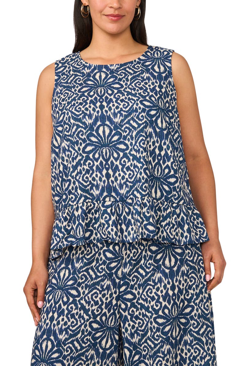 Vince Camuto Sleeveless Peplum Top, Alternate, color, Oceanside