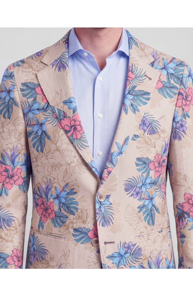 Lords of Harlech Exotic Floral Mens Tailored Blazer, Alternate, color, Exotic Floral Neutral