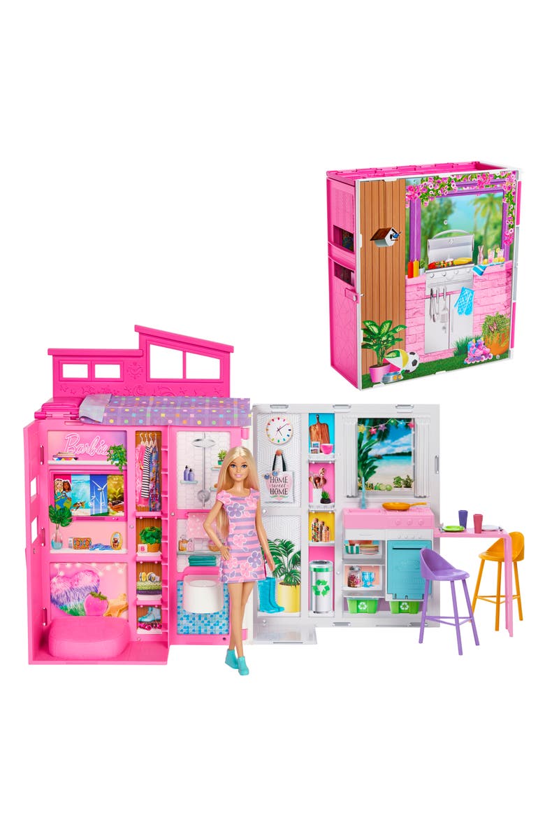 Barbie <sup>®</sup> Getaway Dollhouse Playset with 4 Play Areas & 11 Decor Accessories, Alternate, color,