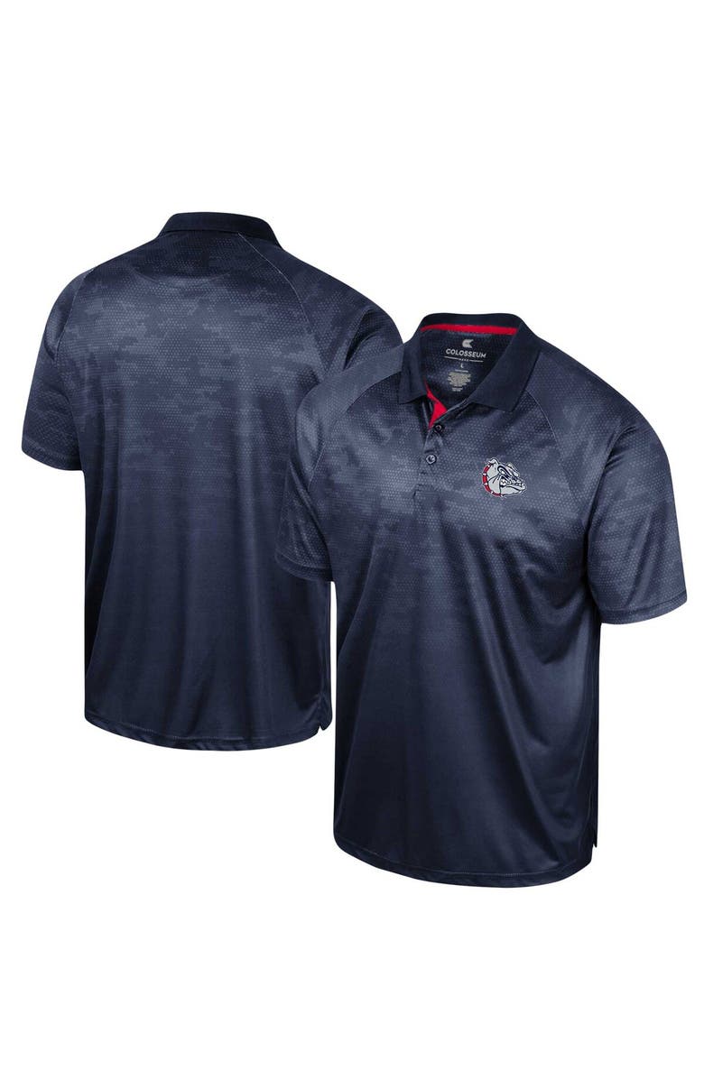 COLOSSEUM Men's Colosseum Navy Gonzaga Bulldogs Honeycomb Raglan Polo, Main, color, Navy