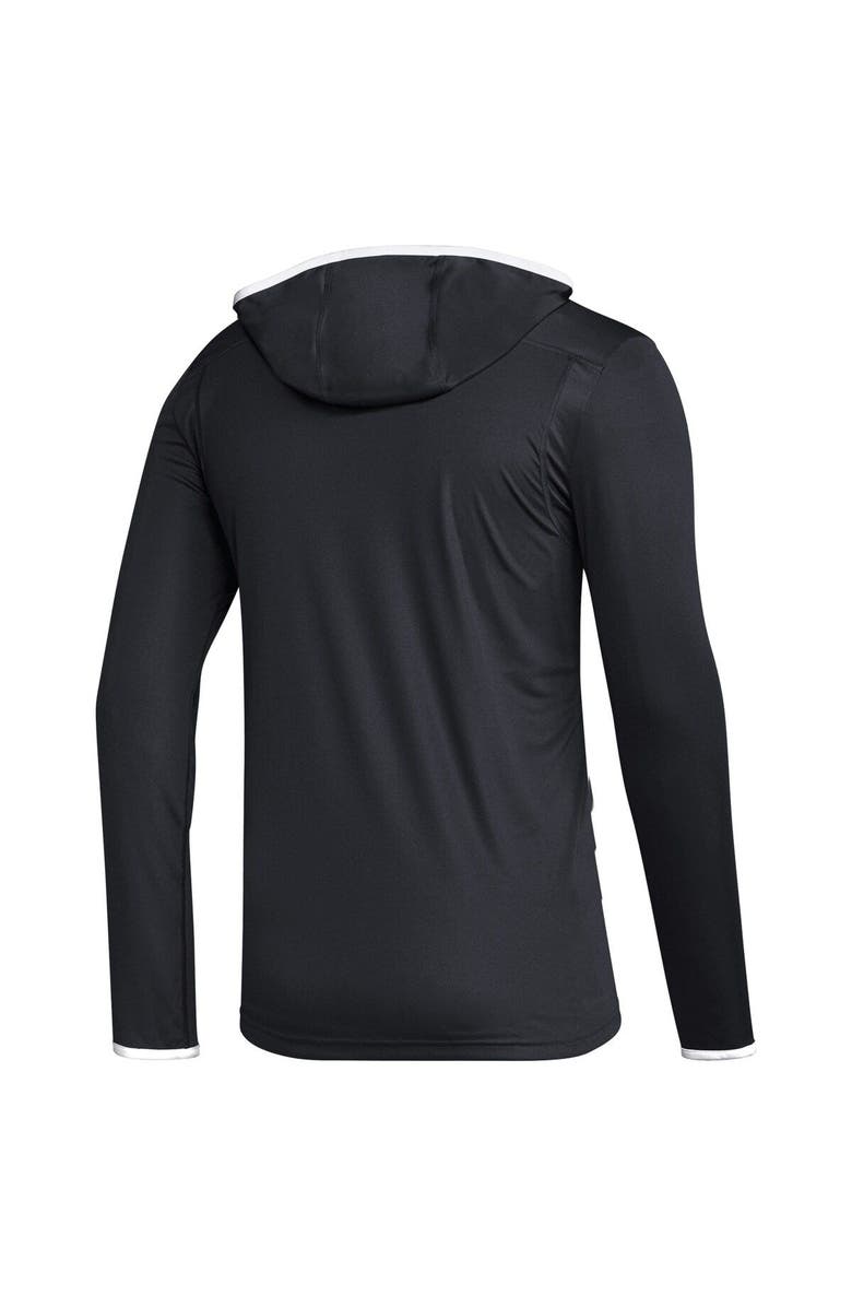 adidas Men's adidas Black Philadelphia Flyers Team Long Sleeve Quarter-Zip Hoodie T-Shirt, Alternate, color,