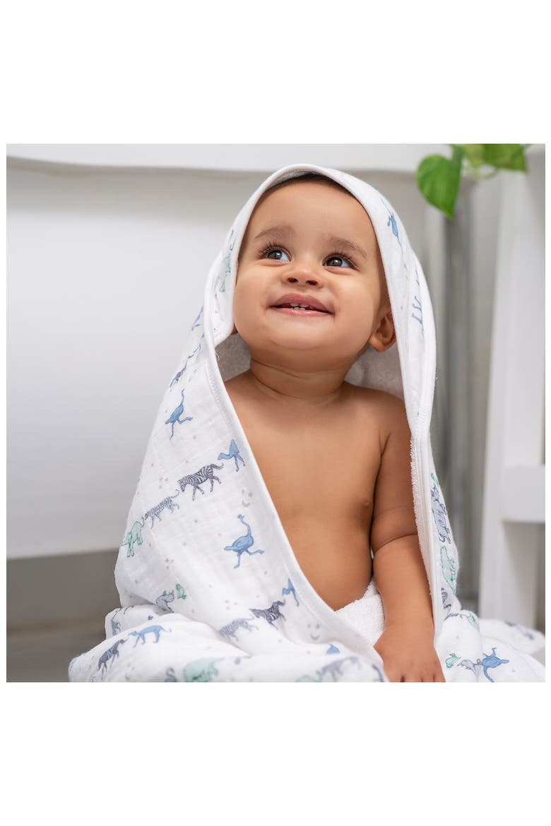 2-Pack Cotton Washcloth & Hooded Towel, Alternate, color, MAP THE STARS GREY