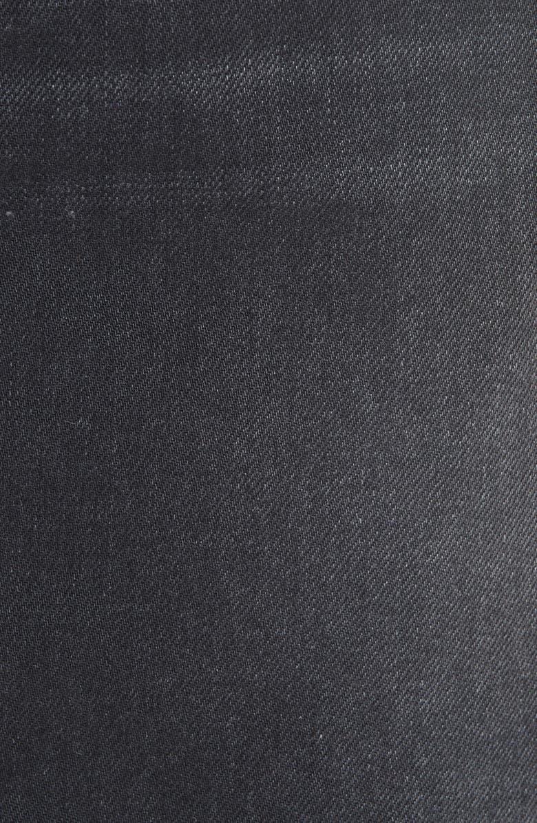 Ganni Black Washed Denim Miniskirt, Alternate, color, 