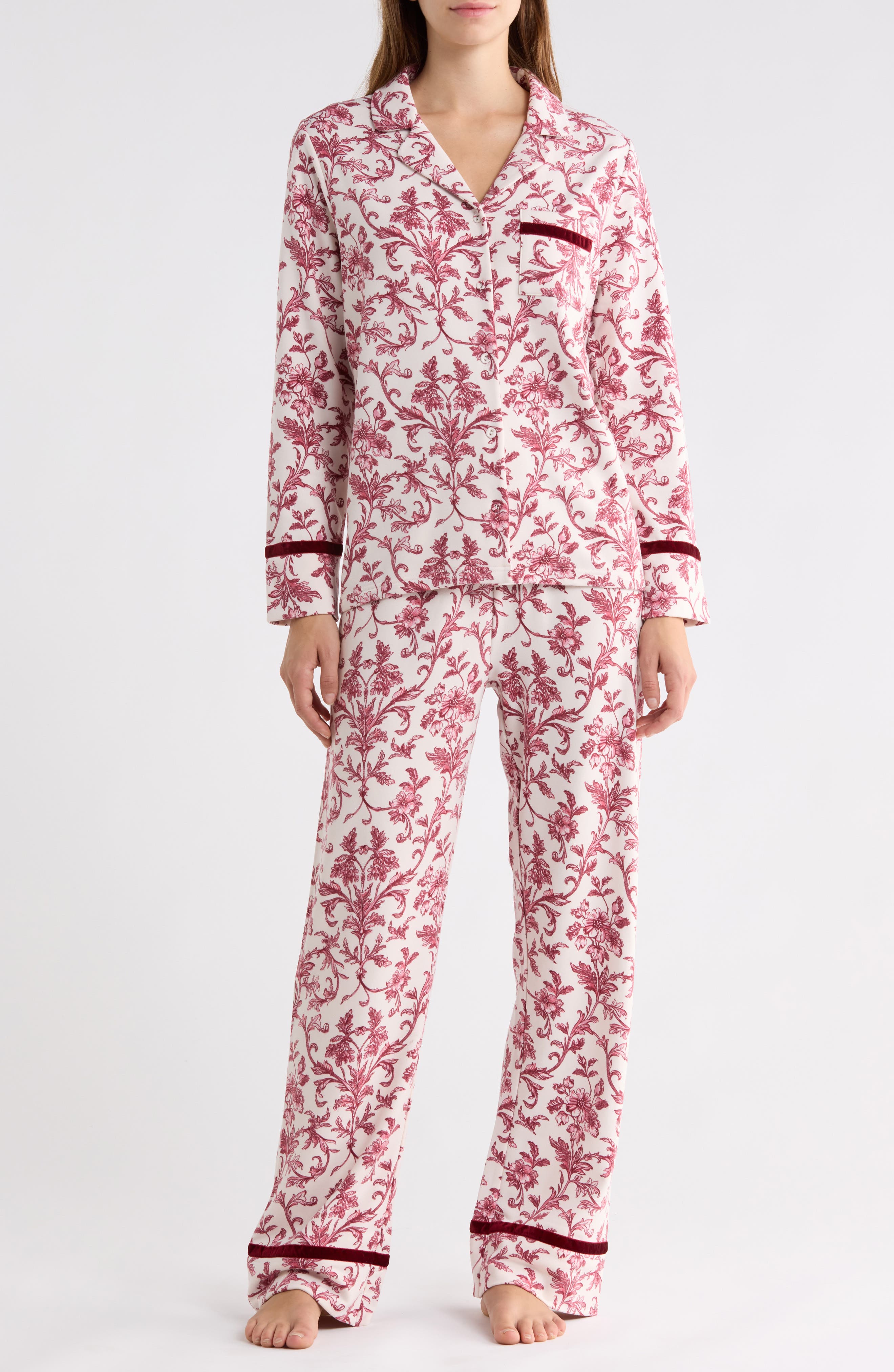 Velvet Trim Pajamas
