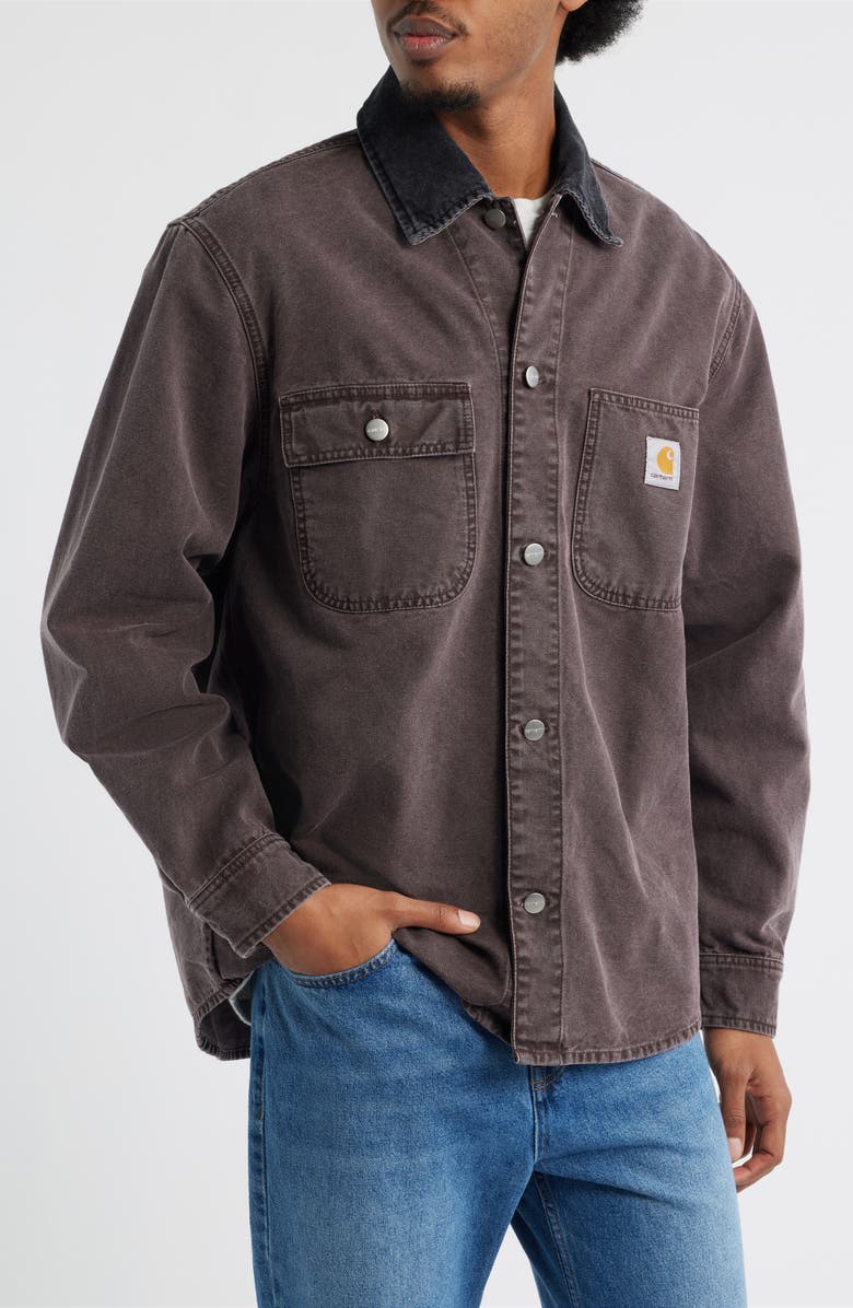 Carhartt Work In Progress Mitch Cotton Canvas Shirt Jacket, Alternate, color, Palisander
