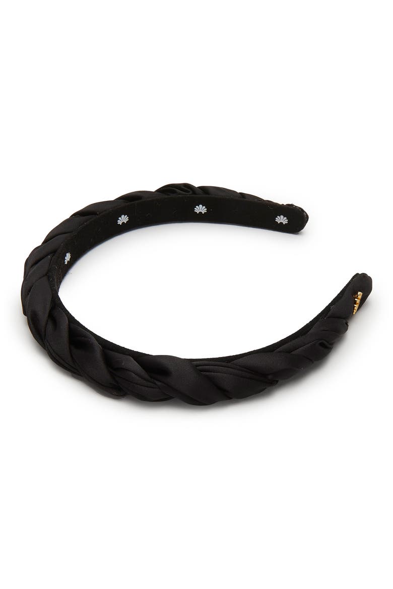 Juliet Satin Headband, Main, color, JET