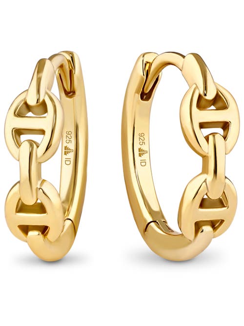Devata Mariner Anchor Hoop Earrings In Gold