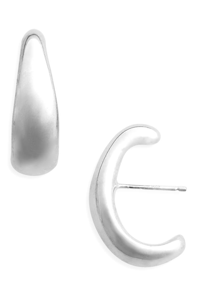 Large Lobe Earrings, Main, color, STERLING SILVER