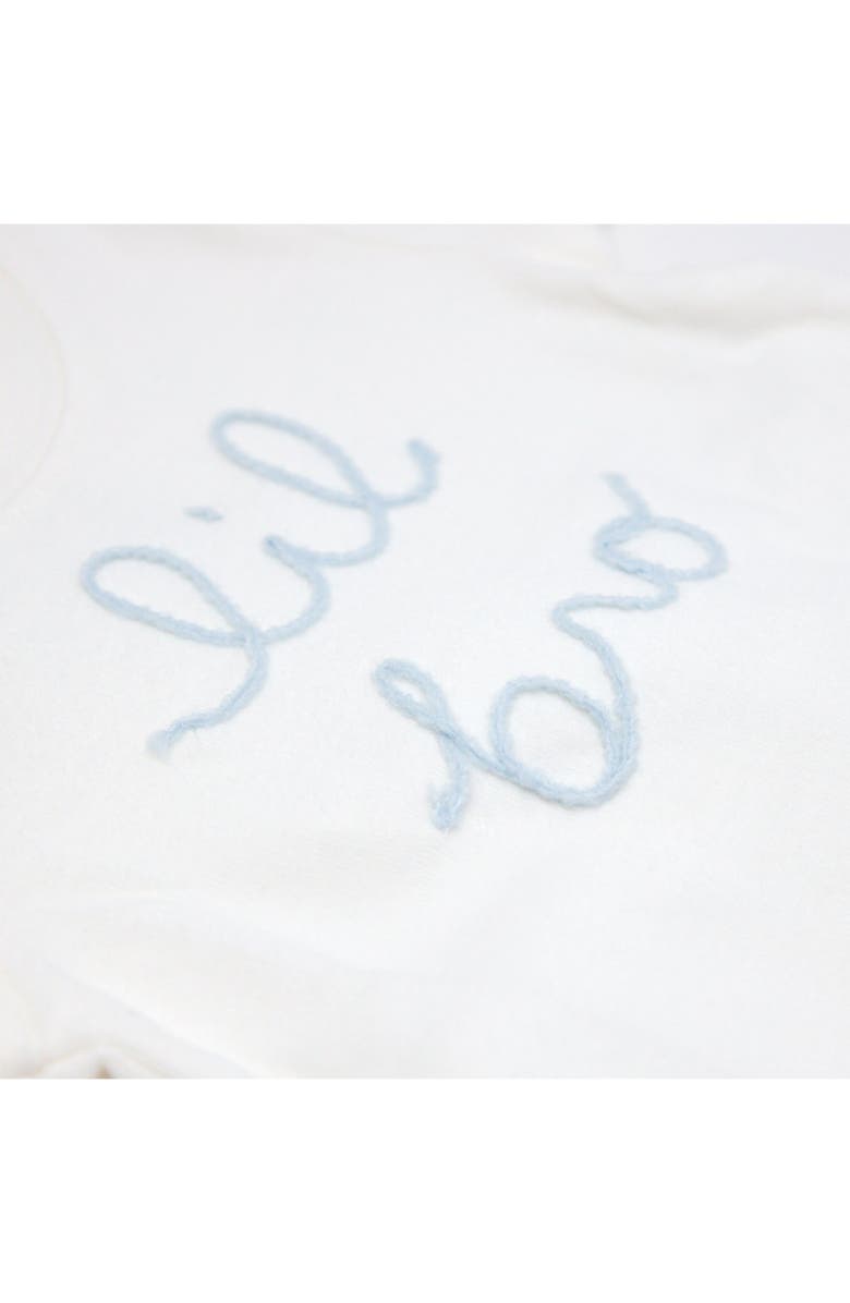 oh baby! "lil bro" Sky Blue Embroidered Two Piece Set, Alternate, color, 