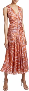 Santorelli Eden Sleeveless Midi Dress with Center Ruching