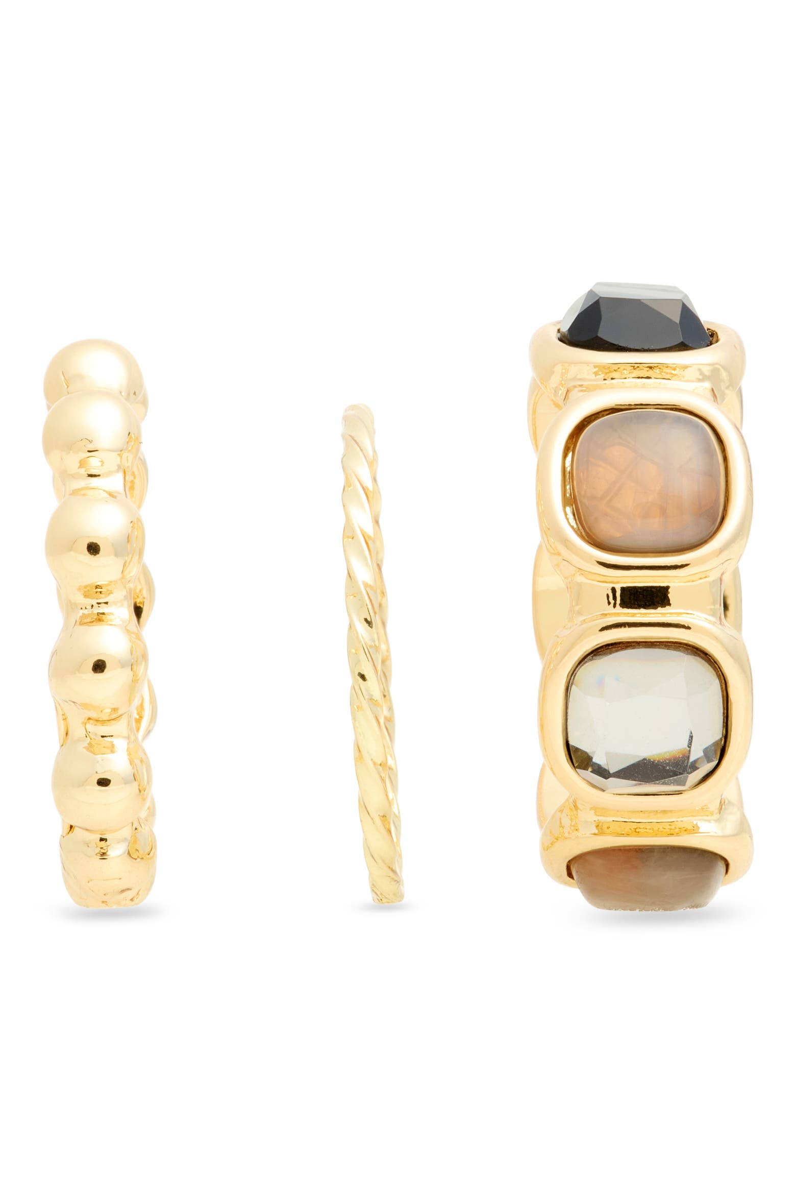 Balance Stack Of Rocks Nordstrom Set of 3 Cabochon Stacking Rings (Women) | Nordstrom