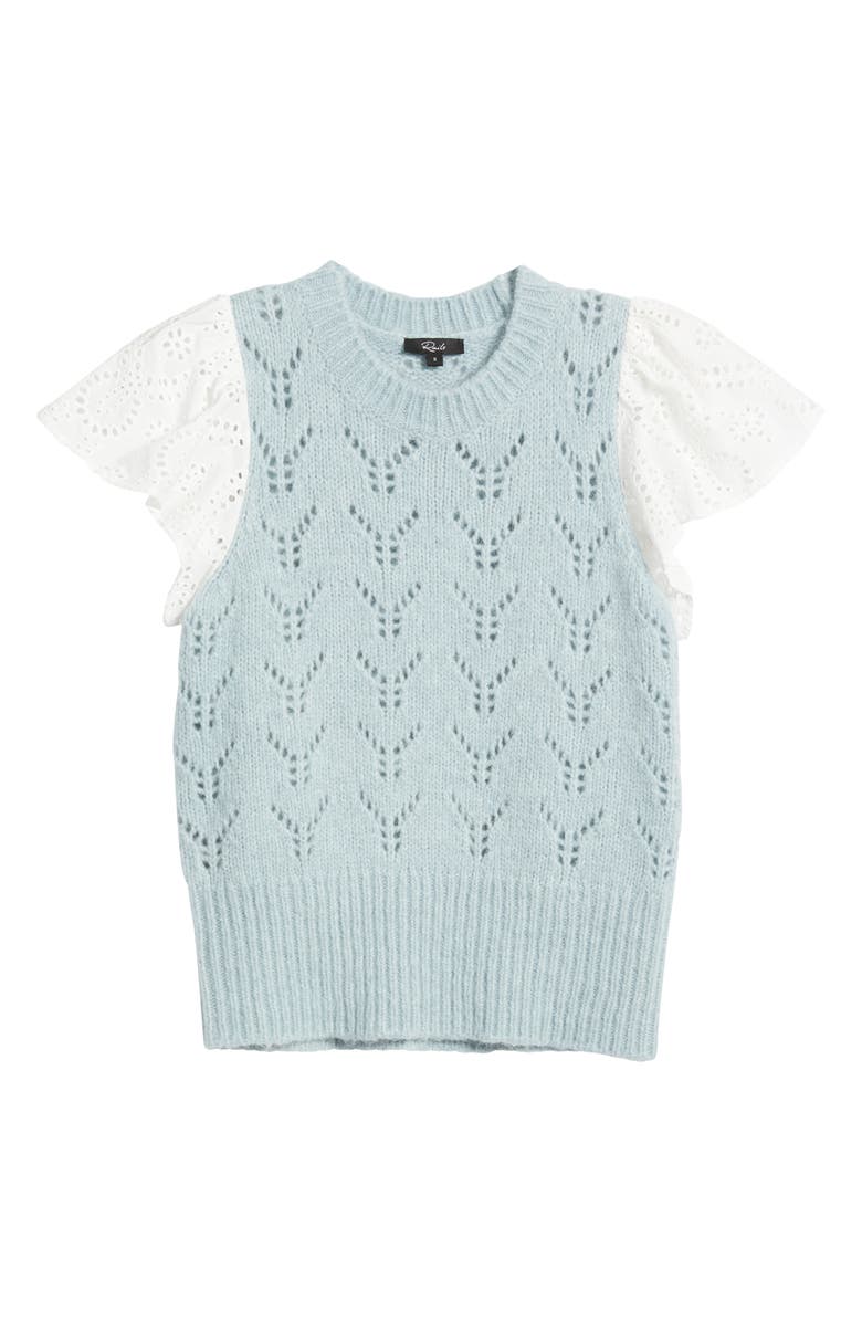 Rails Everly Flutter Sleeve Pointelle Sweater, Alternate, color, 