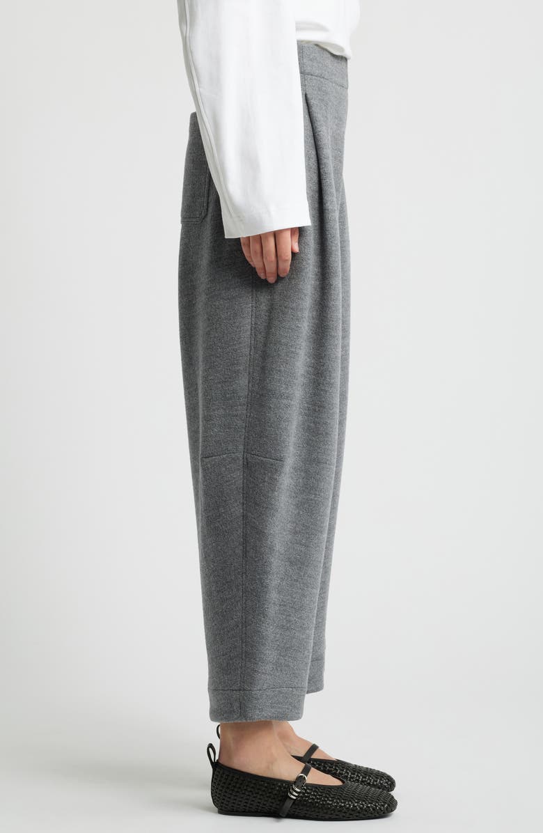 COS Boiled Wool Blend Barrel Leg Pants, Alternate, color, 