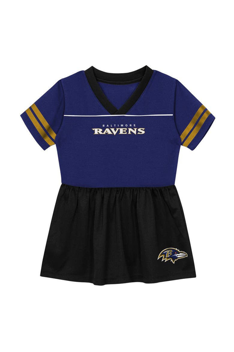 Toddler Outerstuff  Purple Baltimore Ravens Stadium Lights V-Neck Fashion Football Jersey Dress, Alternate, color, Purple