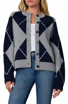 Relaxed Fit Argyle Cardigan