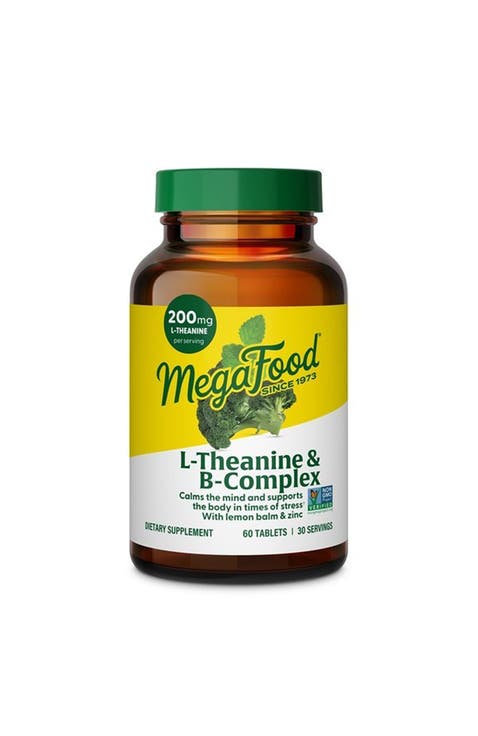 L-Theanine & Vitamin B Complex with Vegan B12, B6, Folate, Biotin plus Lemon Balm & Zinc, 60 Tablets