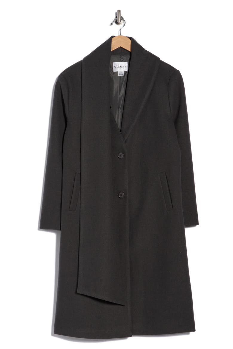 Longline Scarf Coat, Alternate, color, CHARCOAL GREY