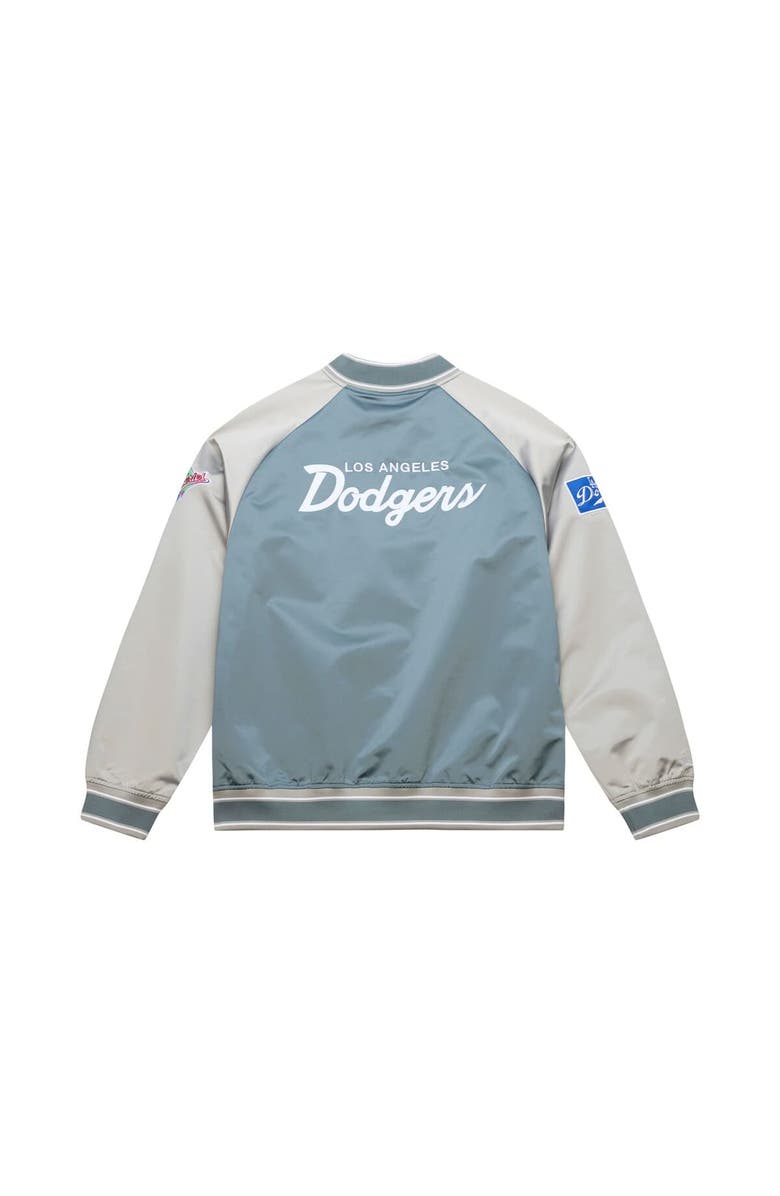 Mitchell & Ness Men's Mitchell & Ness  Gray Los Angeles Dodgers Thunderstorm Head Coach Lightweight Satin Full-Snap Jacket, Alternate, color, Gray
