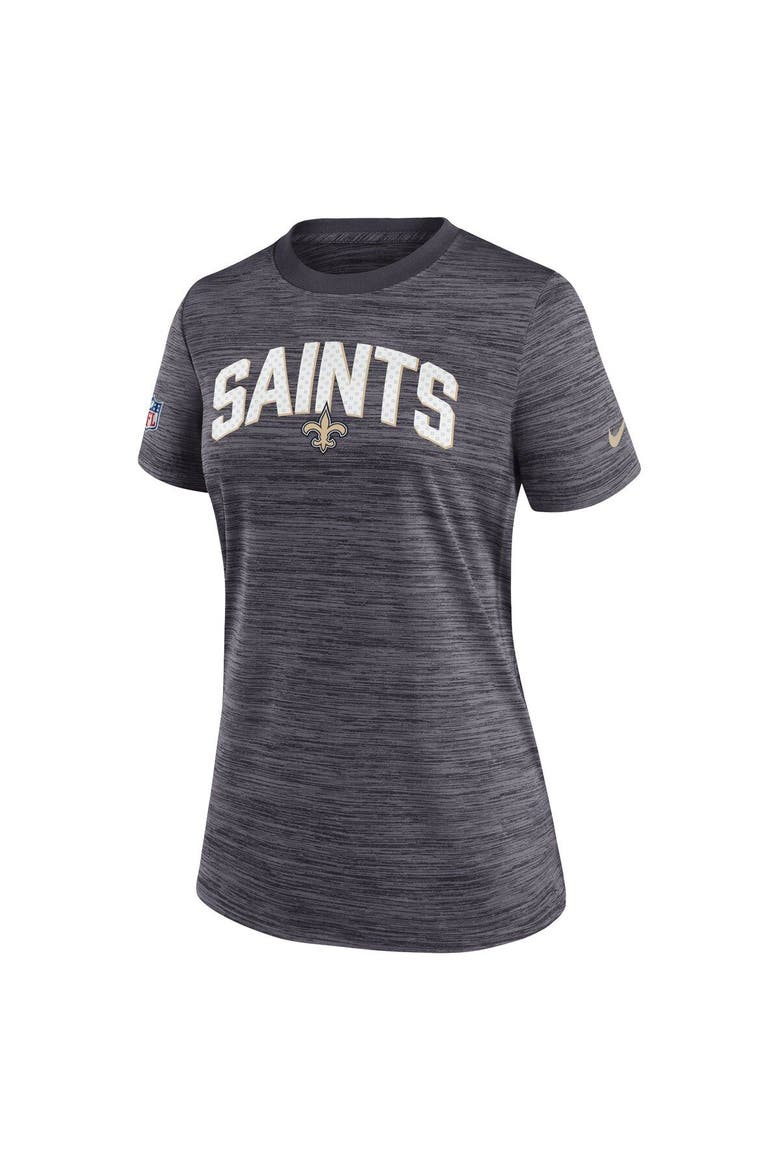 Women's Nike Black New Orleans Saints Sideline Velocity Lockup Performance T-Shirt, Alternate, color, Black