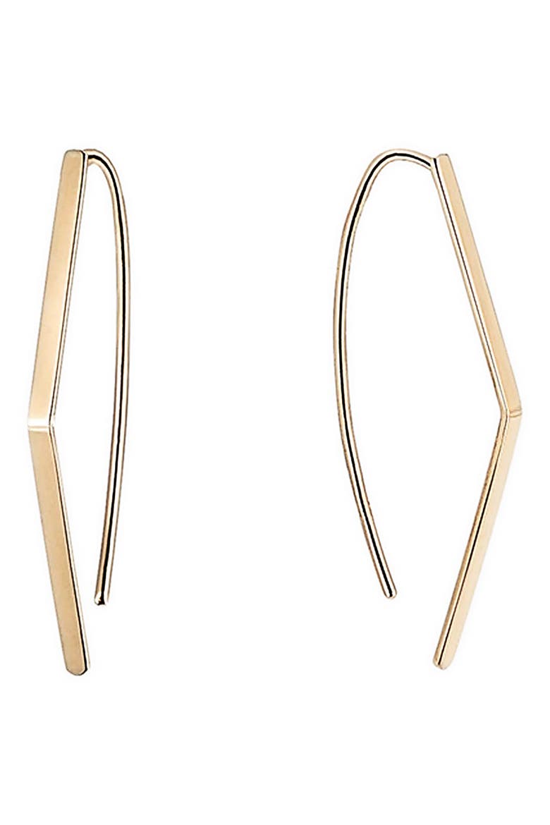 Flat Geometric Threader Hoop Earrings, Alternate, color, YELLOW