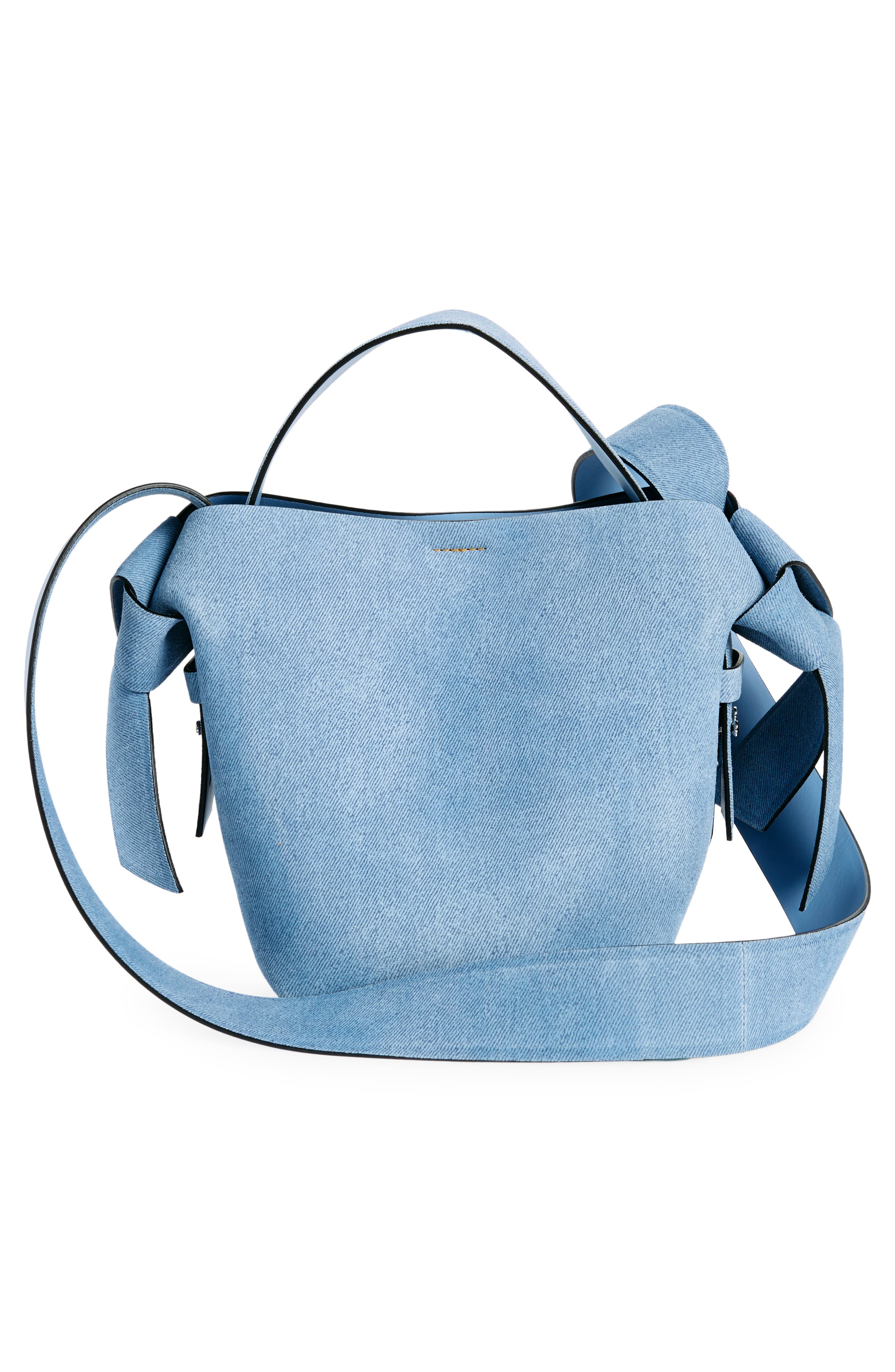 Acne Studios Mini Musubi Suede Crossbody Bucket Bag, Alternate, color, 