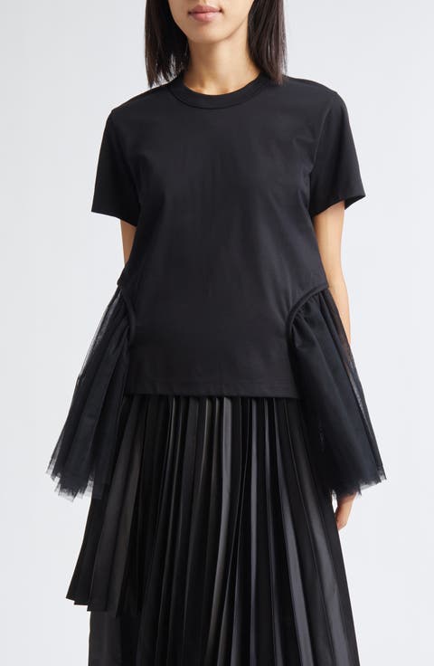 Cotton Ponte & Tulle T-Shirt