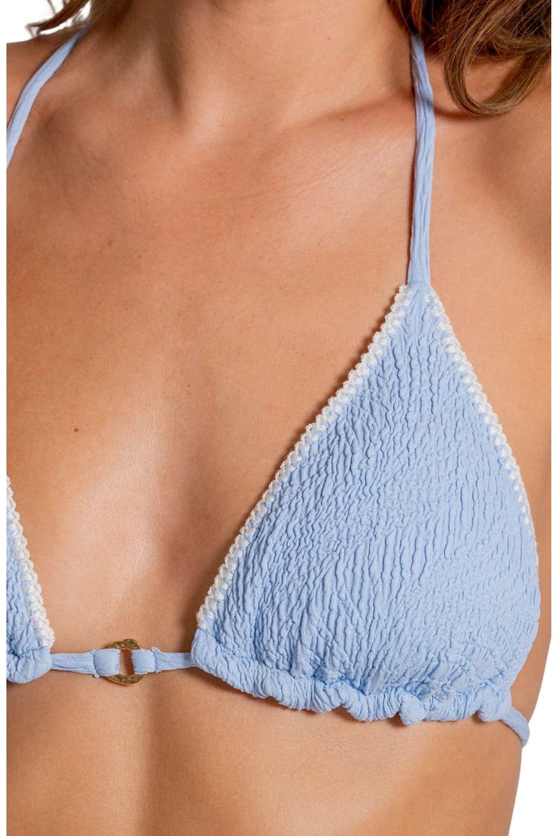 Blanket Stitch Embroidered Triangle Bikini Top, Alternate, color, CHIFFON