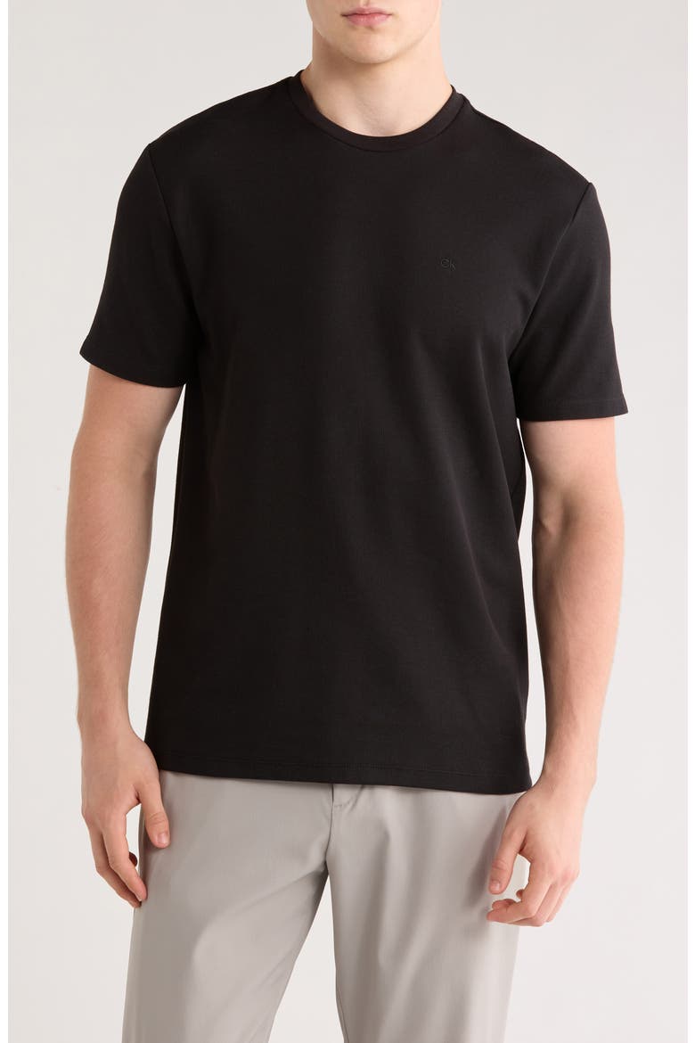 Micro Waffle T-Shirt, Main, color, BLACK