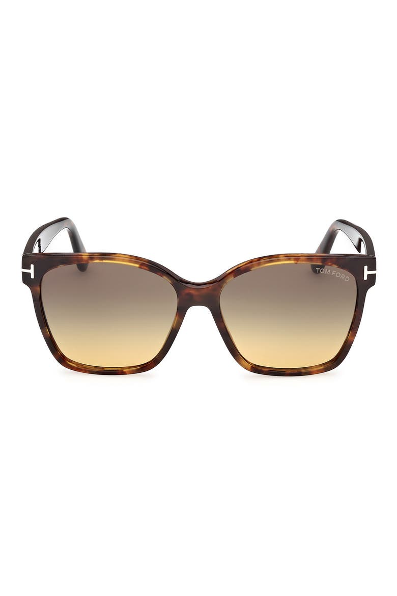 Iris 56mm Gradient Butterfly Sunglasses, Main, color, CRACKLED HAVANA / SMOKE LENS