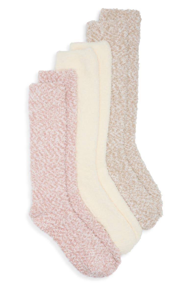 3-Pack Cozy Crew Socks, Main, color, HEATHER PASTEL MULTI
