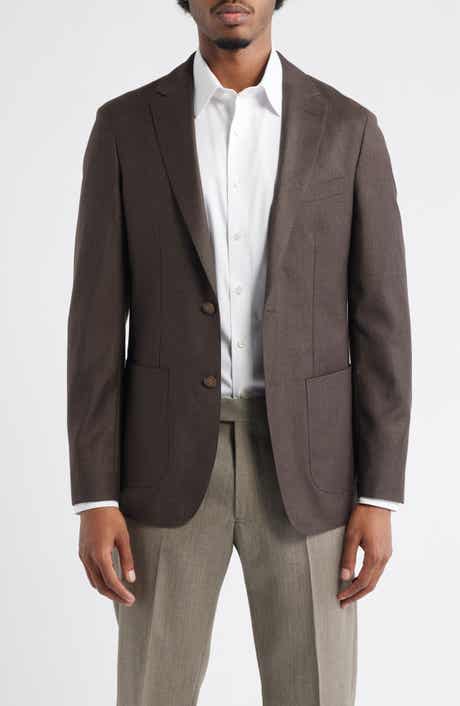 Mizzen+Main Lavelle Trim Fit Lightweight Brown Wool Flannel Blazer