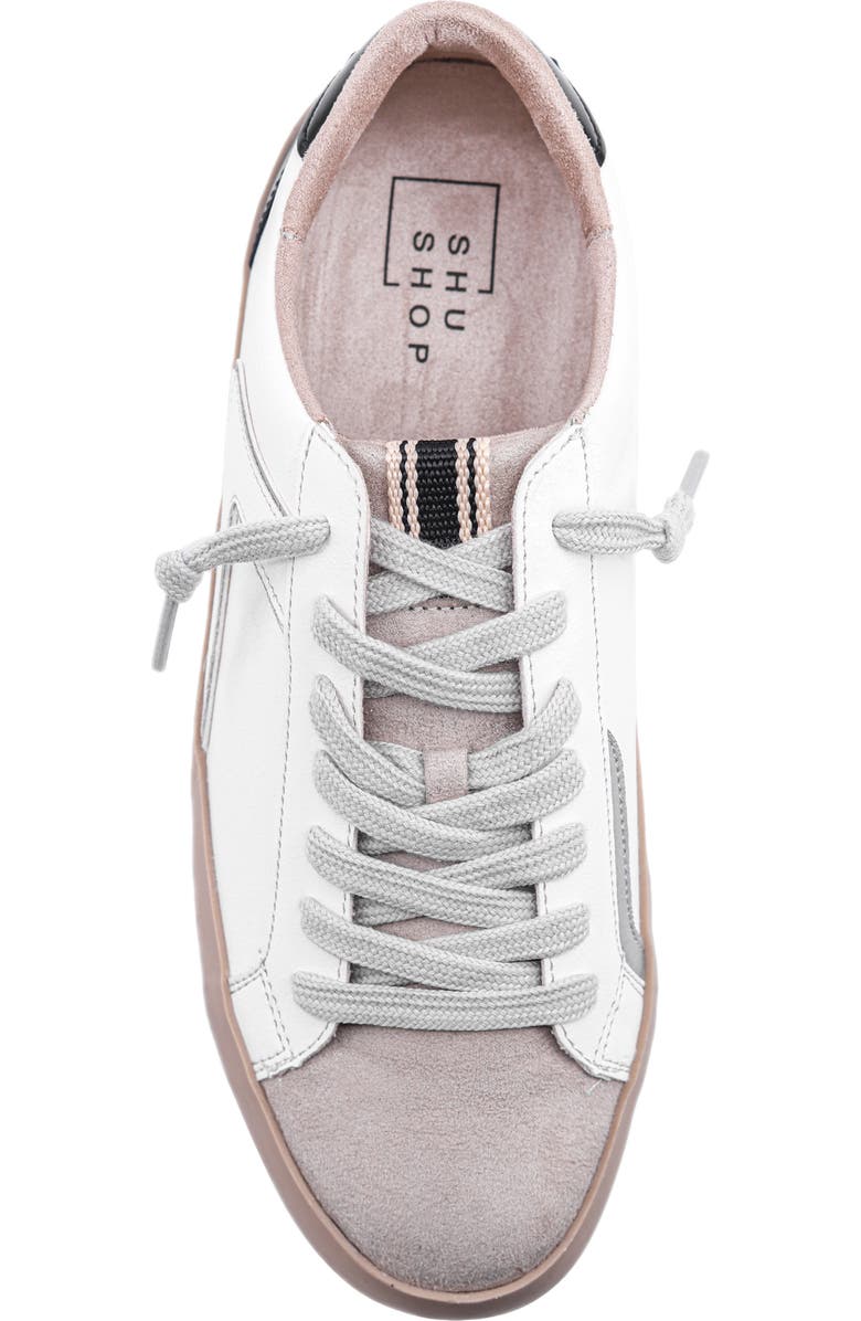 SHUSHOP Robbie Lace-Up Sneaker, Alternate, color, Black And White