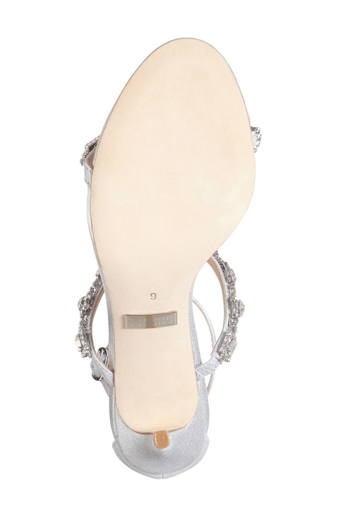 Badgley Mischka 'Evening II' Crystal Embellished Sandal, Alternate, color, SILVER