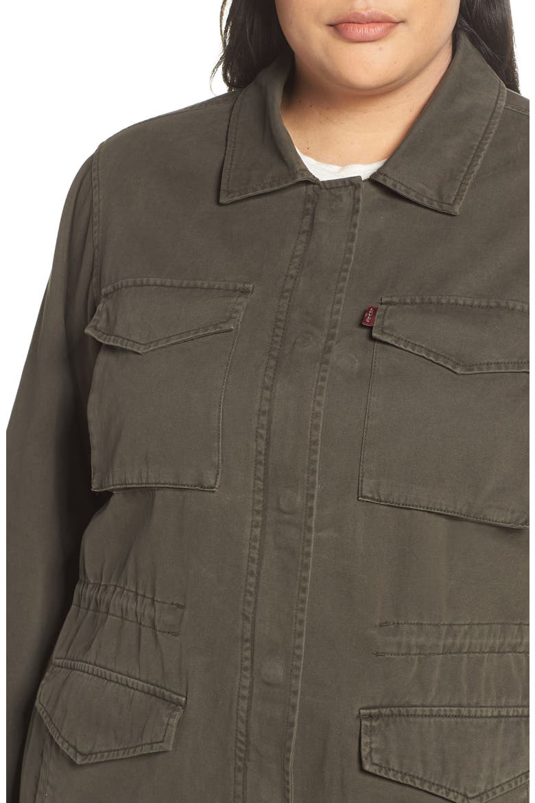 Levi's® Cotton Oversize Military Jacket, Alternate, color, OLIVE