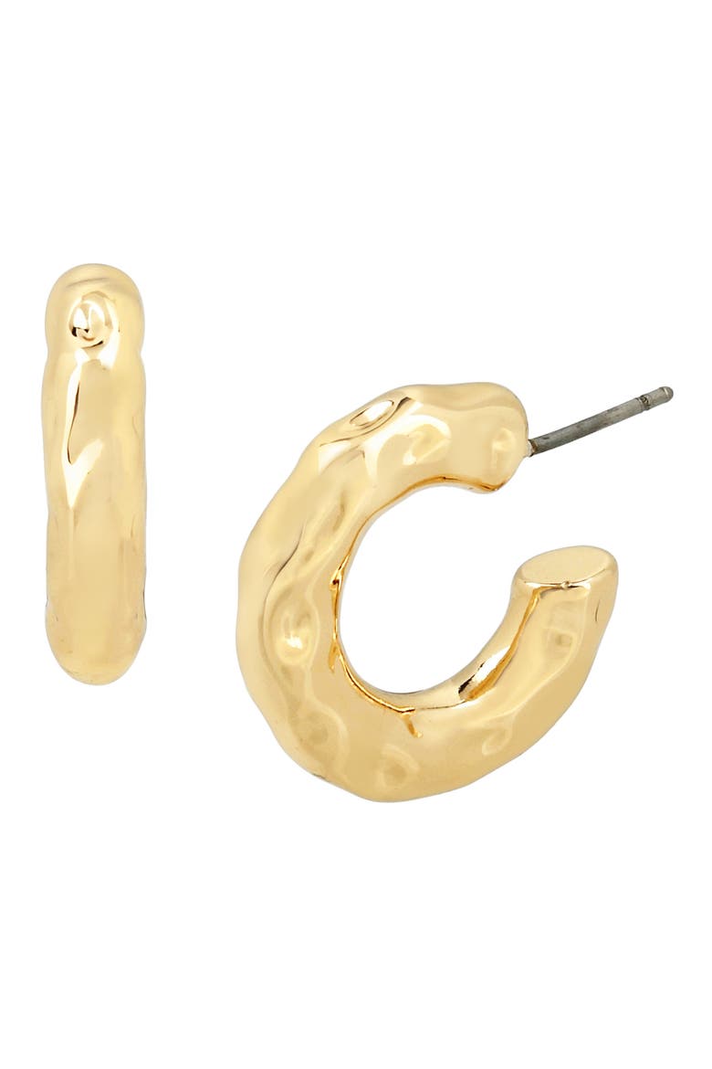 Hammered Hoop Earrings, Main, color, GOLD