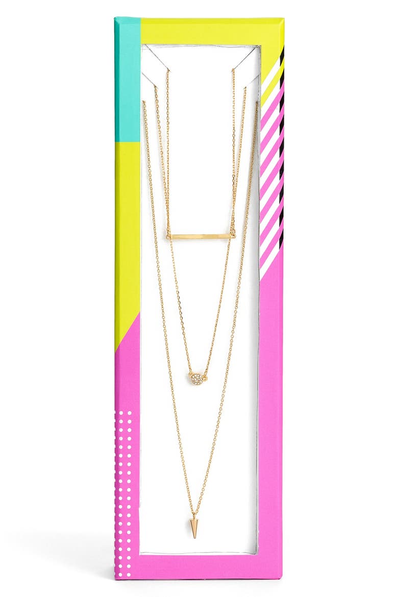 'Geometry' 14k-Gold Plate Layered Necklace (Nordstrom Exclusive), Alternate, color, GOLD