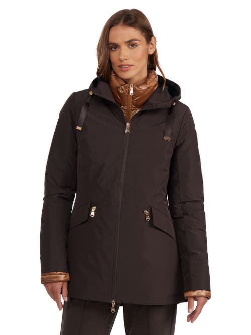 Pajar Elara Jacket With Inner Removable Lightweight Puffer In Brown