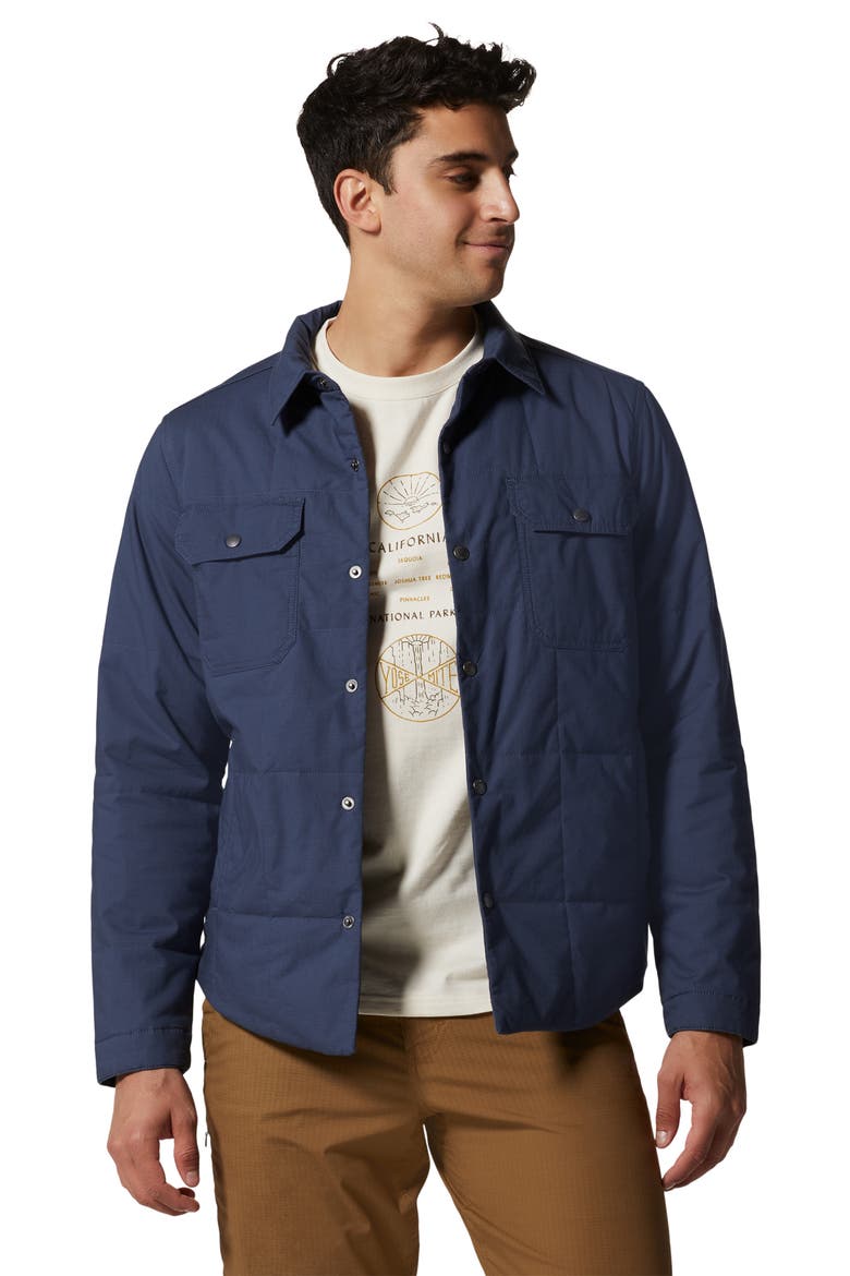 Insulated Ripstop Shacket, Alternate, color, DARK STORM