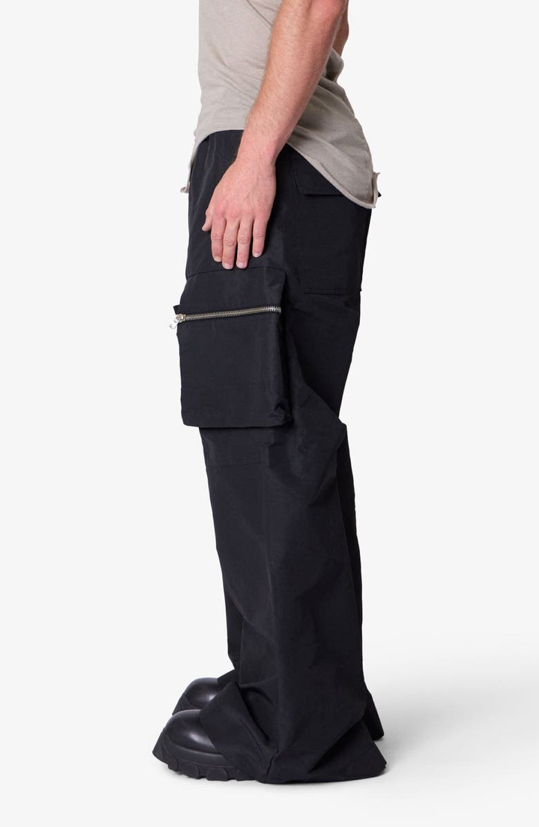 mnml Baggy Rave Zip Cargo Pants, Alternate, color, Black