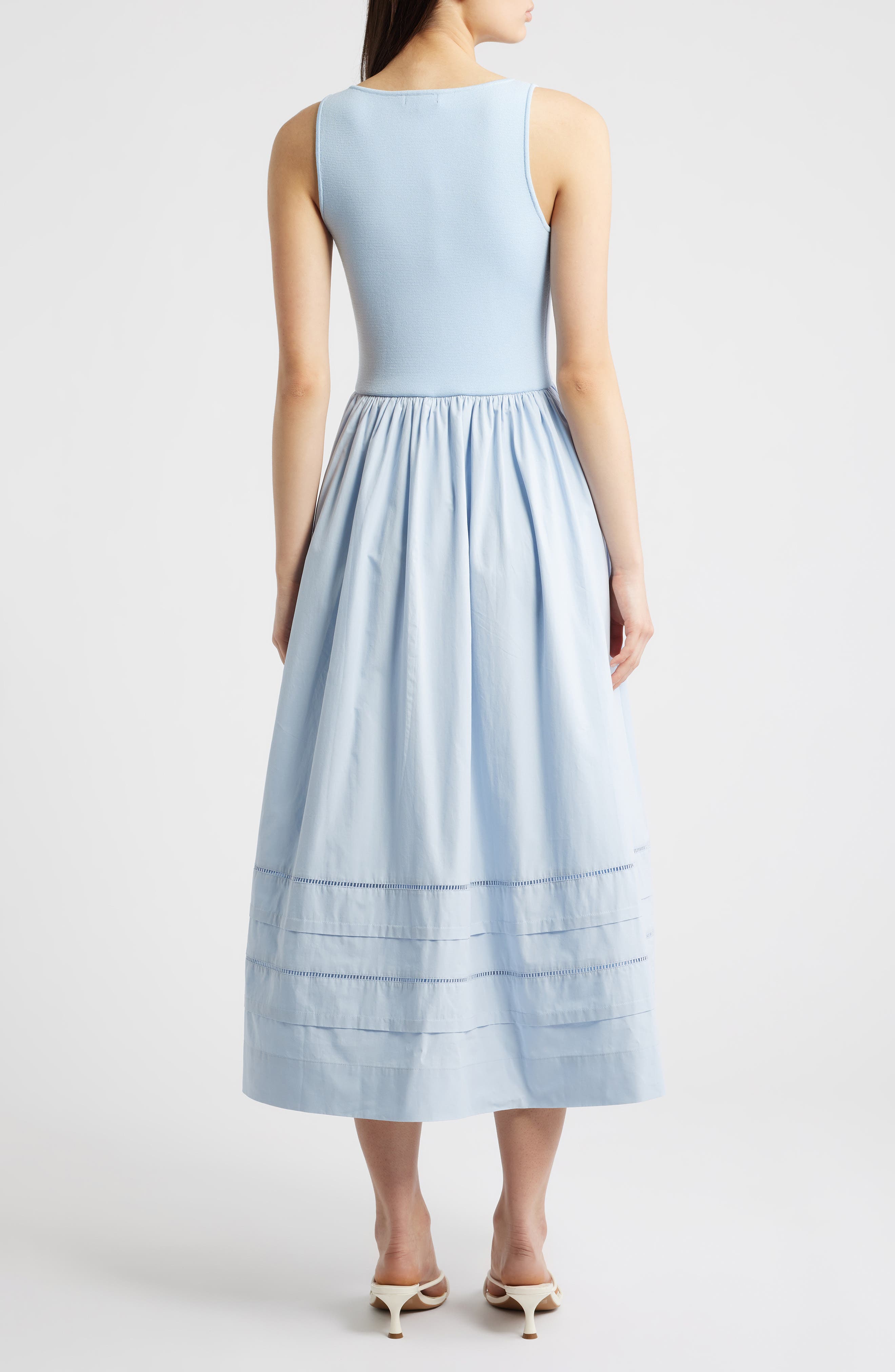 Sleeveless Mixed Media Midi Dress - image 2