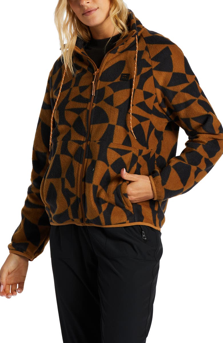 Billabong Boundary Lite Print Water Repellent Zip-Up Fleece Jacket, Main, color,