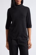 ST. JOHN Fine Gauge Cashmere Mock Neck Top