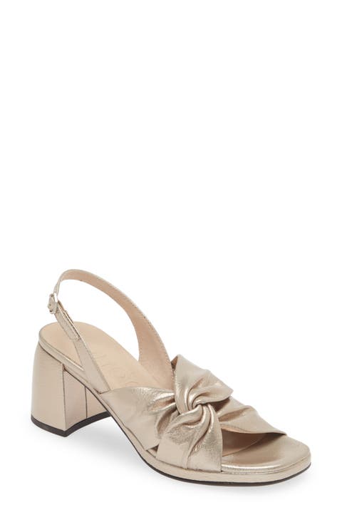 Knot Detail Block Heel Sandal (Women)