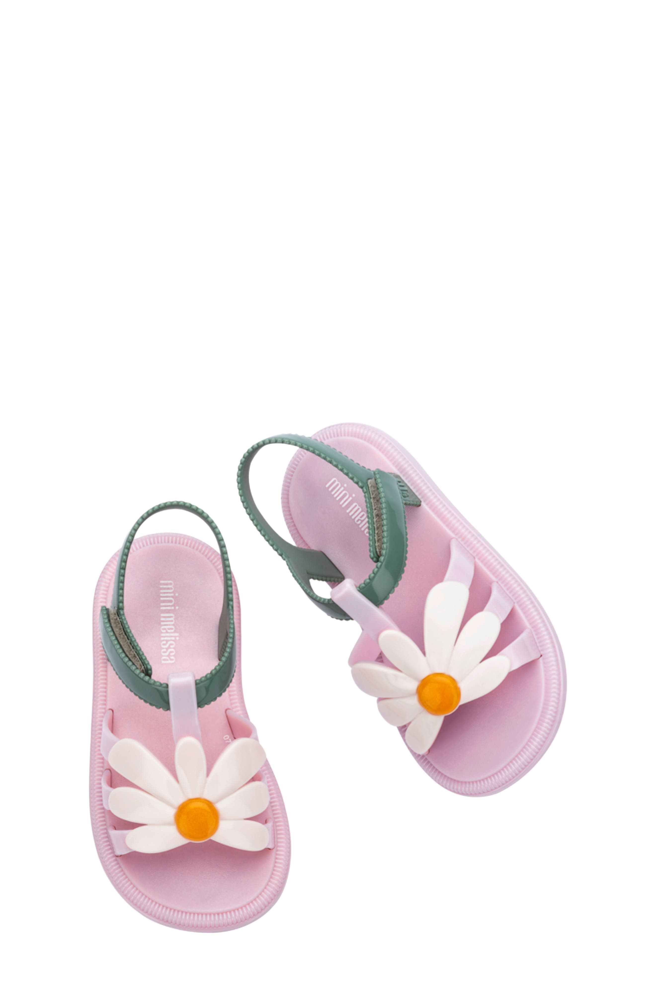 Kids' Hip Bloomy Ankle Strap Sandal, Alternate, color, METALLIC PINK/ GREEN