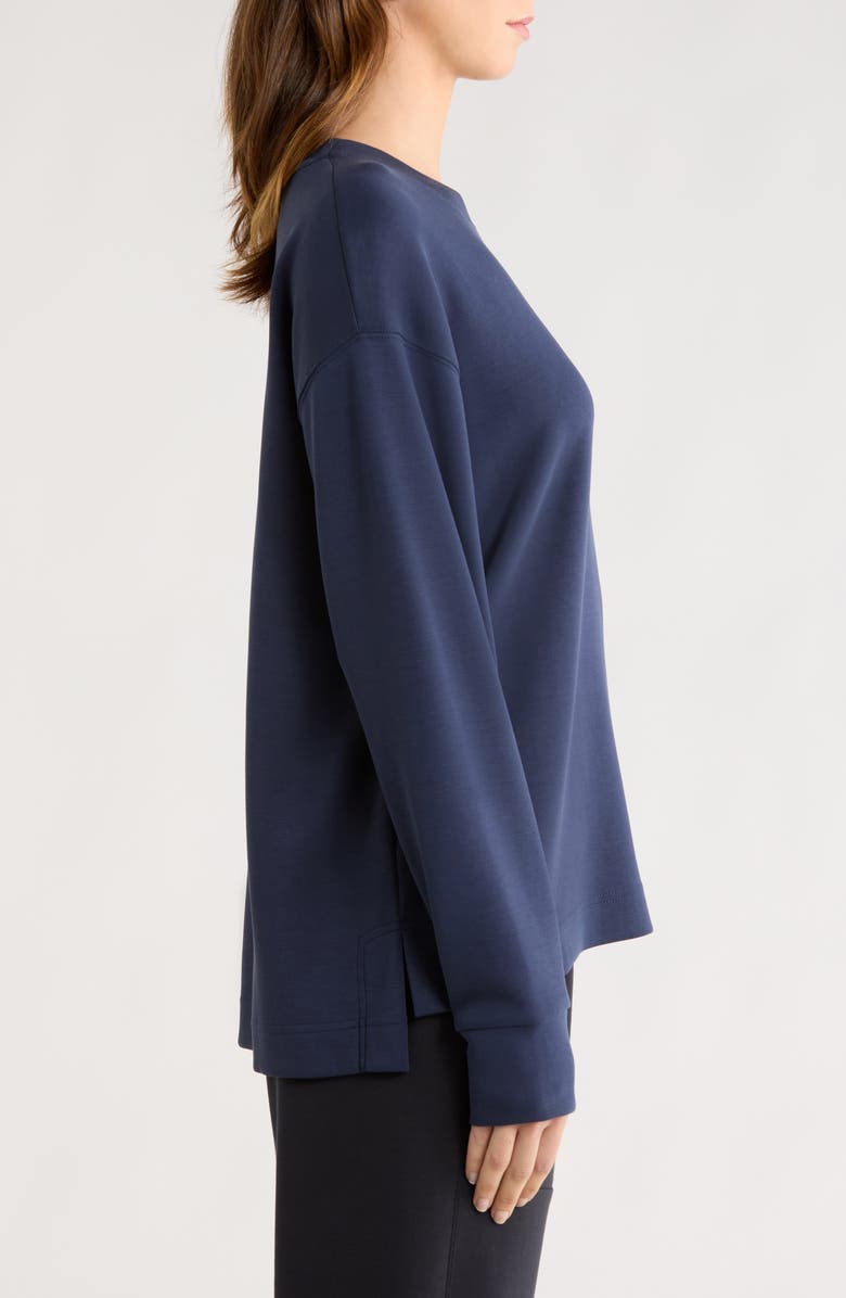 Splendid ScubaSoft Crewneck Sweatshirt, Alternate, color, Navy Blue